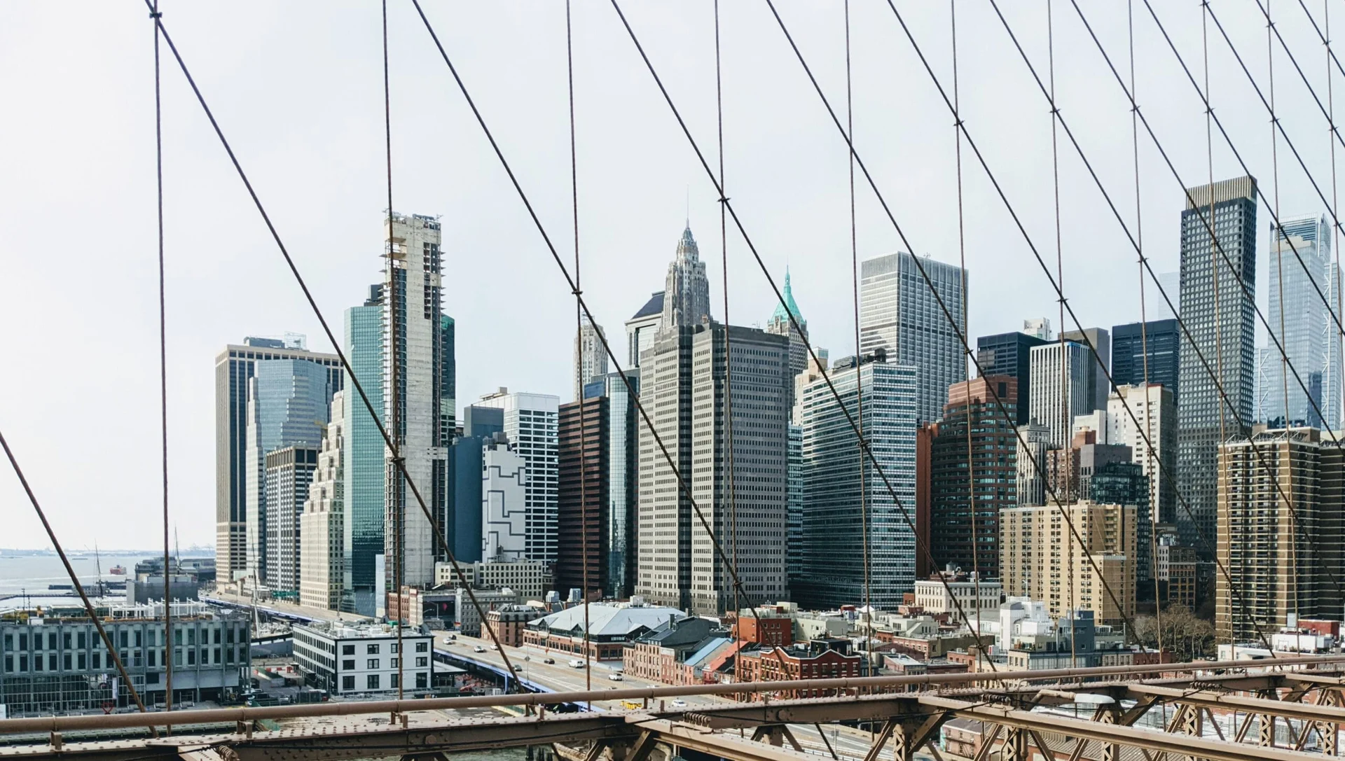 Vue du Pont de Brooklyn, New York